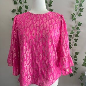 NWT Lilly Pulitzer Leopard Metallic Pink Gold Top